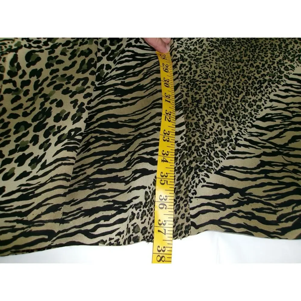 Sheath Dress Animal Print Sz‎ 14 Sleeveless Zip Up Back Lined Y2K Made In USA